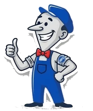 Mitch the plumber mascot giving a thumbs up &mdash; join the Mitchell Plumbing & Heating team